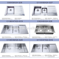 2015 Hotsell undermount cozinha de aço inoxidável pia dupla